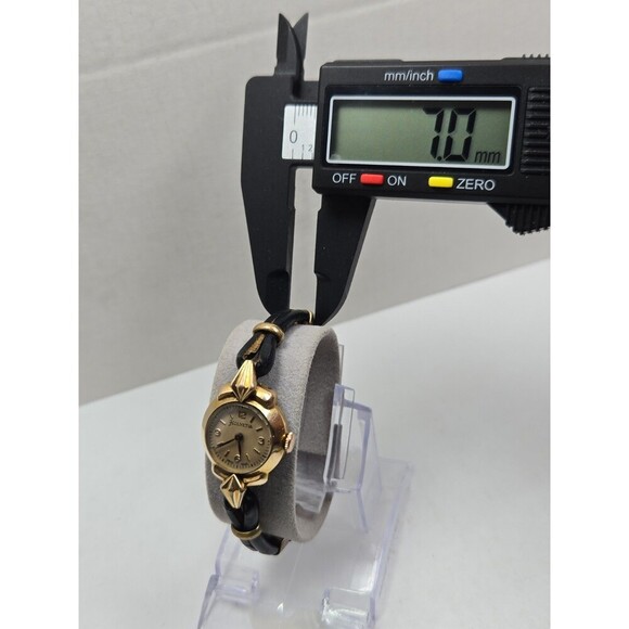 Vintage Helvetia 4483 Swiss Manual Wind Ladies Watch 20 Micron Gold Leather Band